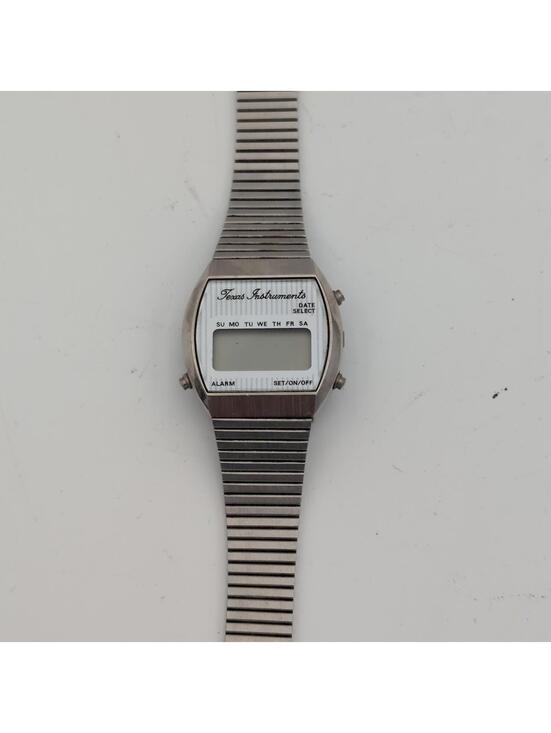 Vintage Texas Instruments stainless steel digital alarm watch PARTS REPAIR